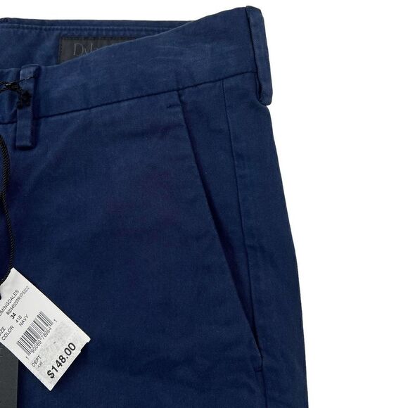 New Dylan Gray Men US 34 Navy Blue Chinos Pants Classic Straight Leg Cotton - Picture 10 of 12